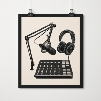 Custom Podcasting-Studio Posters